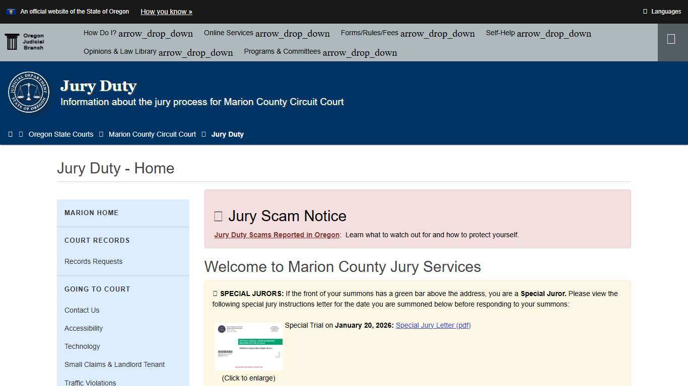 Oregon Judicial Department : Jury Duty - Home : Jury Duty : State of Oregon