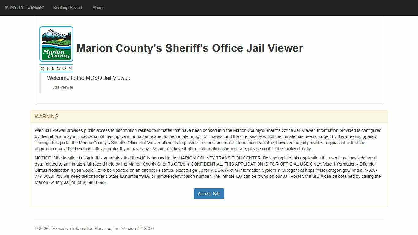 Home Page - Web Jail Viewer